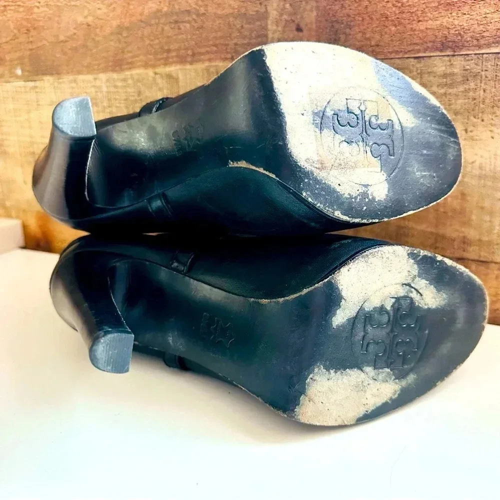 Tory Burch Dorese Leather Ankle Heeled Boots